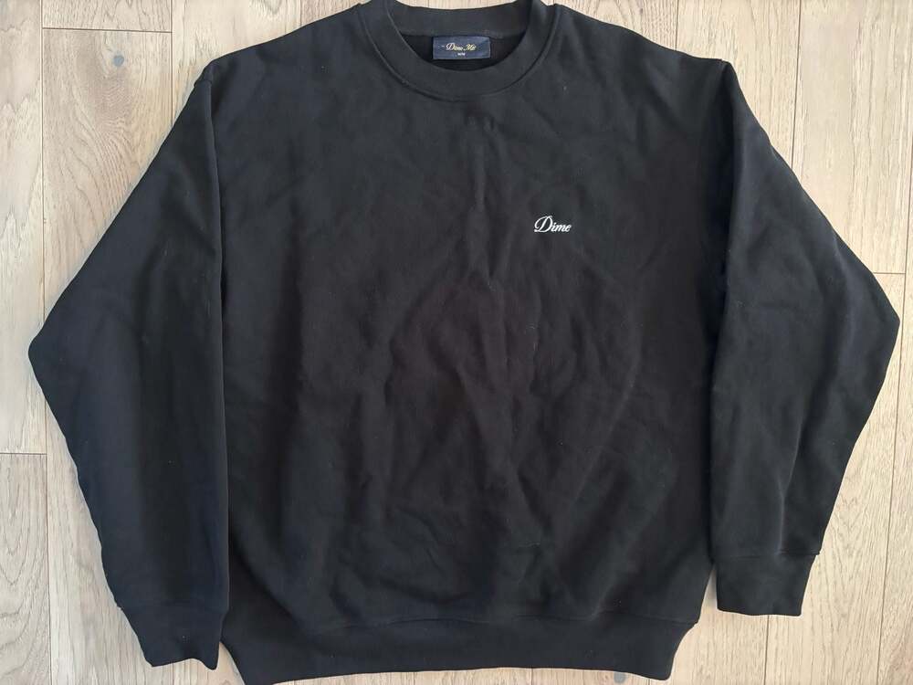 Dime MTL Cursive Small Logo Crewneck Black Size M